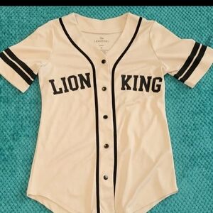 Disney Lion King Womens Baseball Jersey Medium Disneyland Simba Pumbaa Timon**